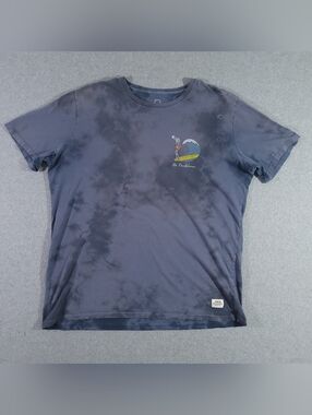 Katin Men's 100% Organic Cotton T Shirt Tie Dye Blue Size XL Made In USA Surf